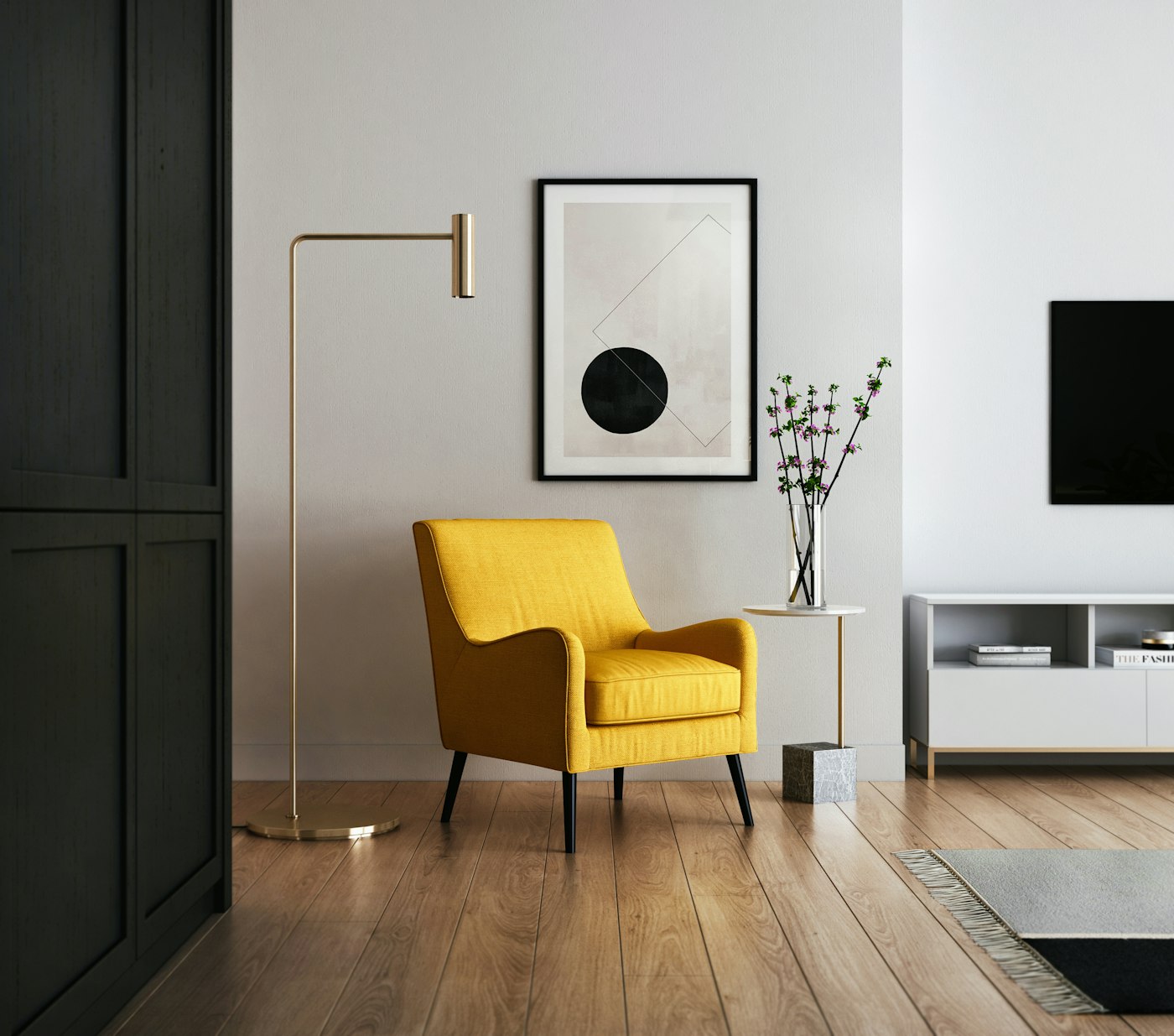 Freshly cleaned modern living room